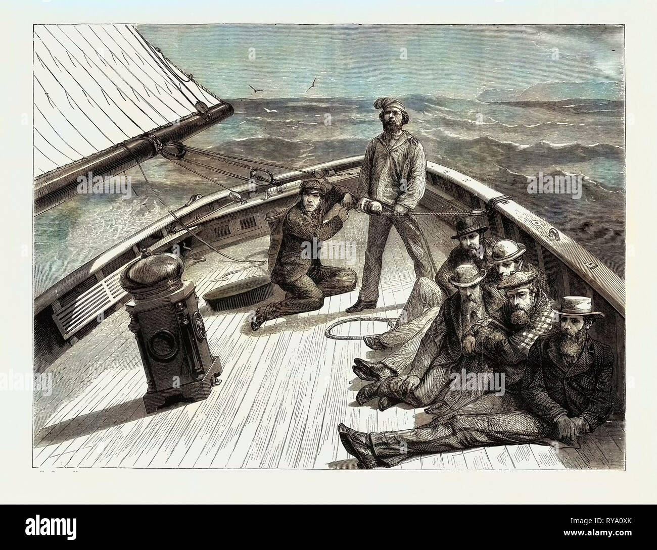 Die anglo-amerikanische Yacht-Race, an Bord der Cambria, 1870 Stockfoto