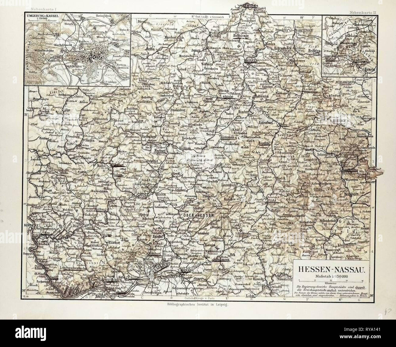 Karte von herbssynode Deutschland 1899 Stockfoto