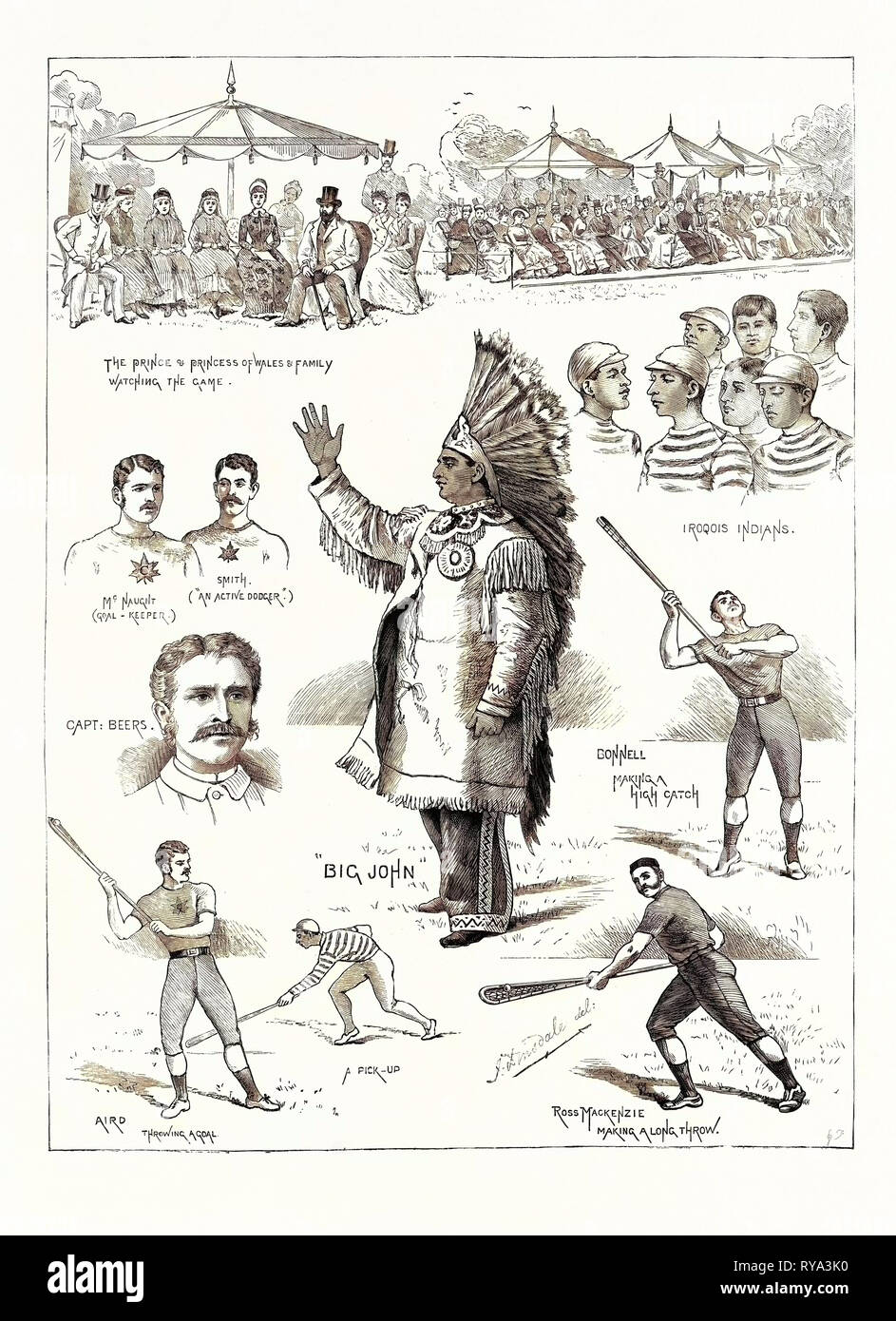 Das kanadische Spiel von La Crosse, spielte in Hurlingham, 1883 Stockfoto