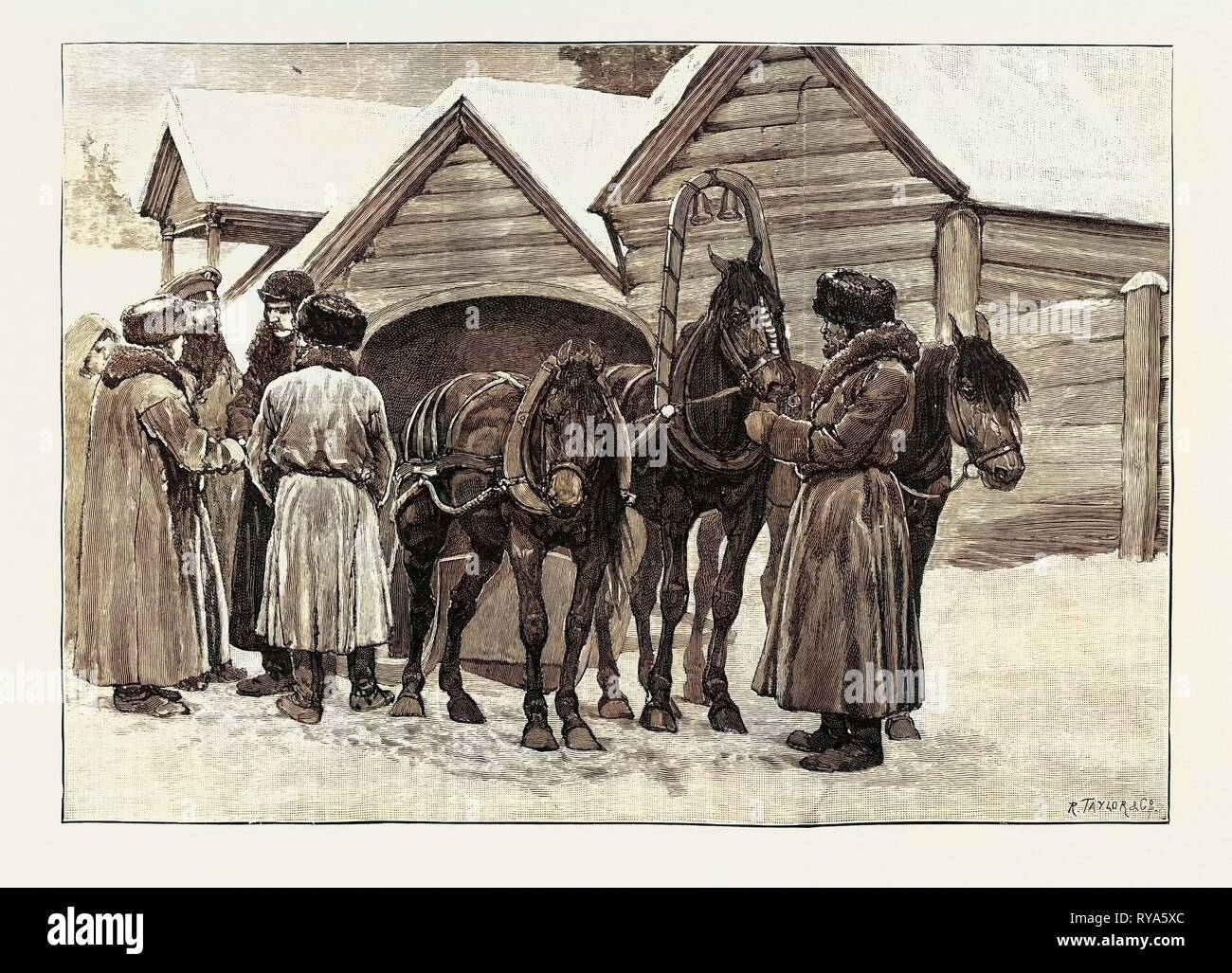 Reisen in Sibirien: Bon Voyage! Abfahrt von Yeniseisk Stockfoto