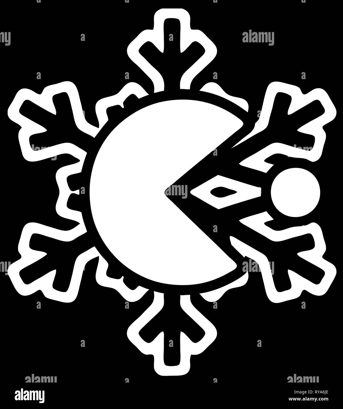 Schneeflocke Spiel einfrieren einfach ein Symbol, Vector Illustration, horizontal Stock Vektor