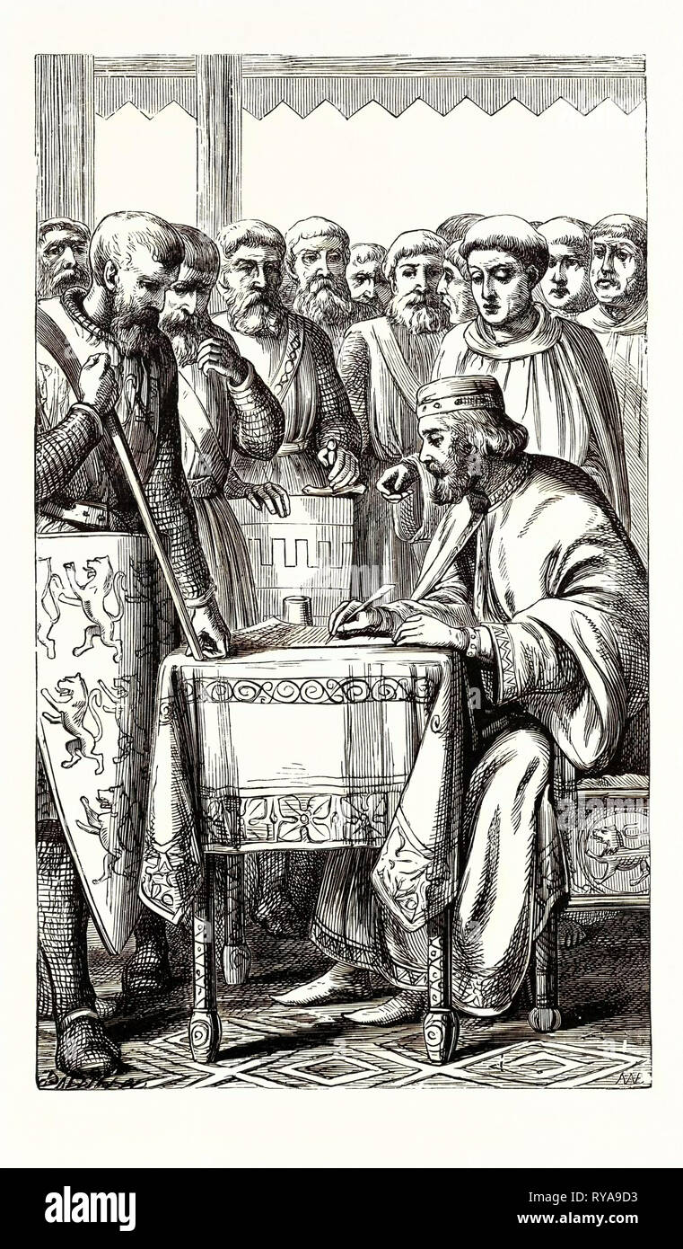 John Unterzeichnung der Magna Carta Stockfoto