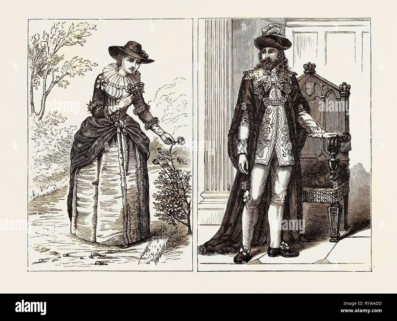 Ein Oberbürgermeister und seine Dame (Mitte des siebzehnten Jahrhunderts) London Stockfoto