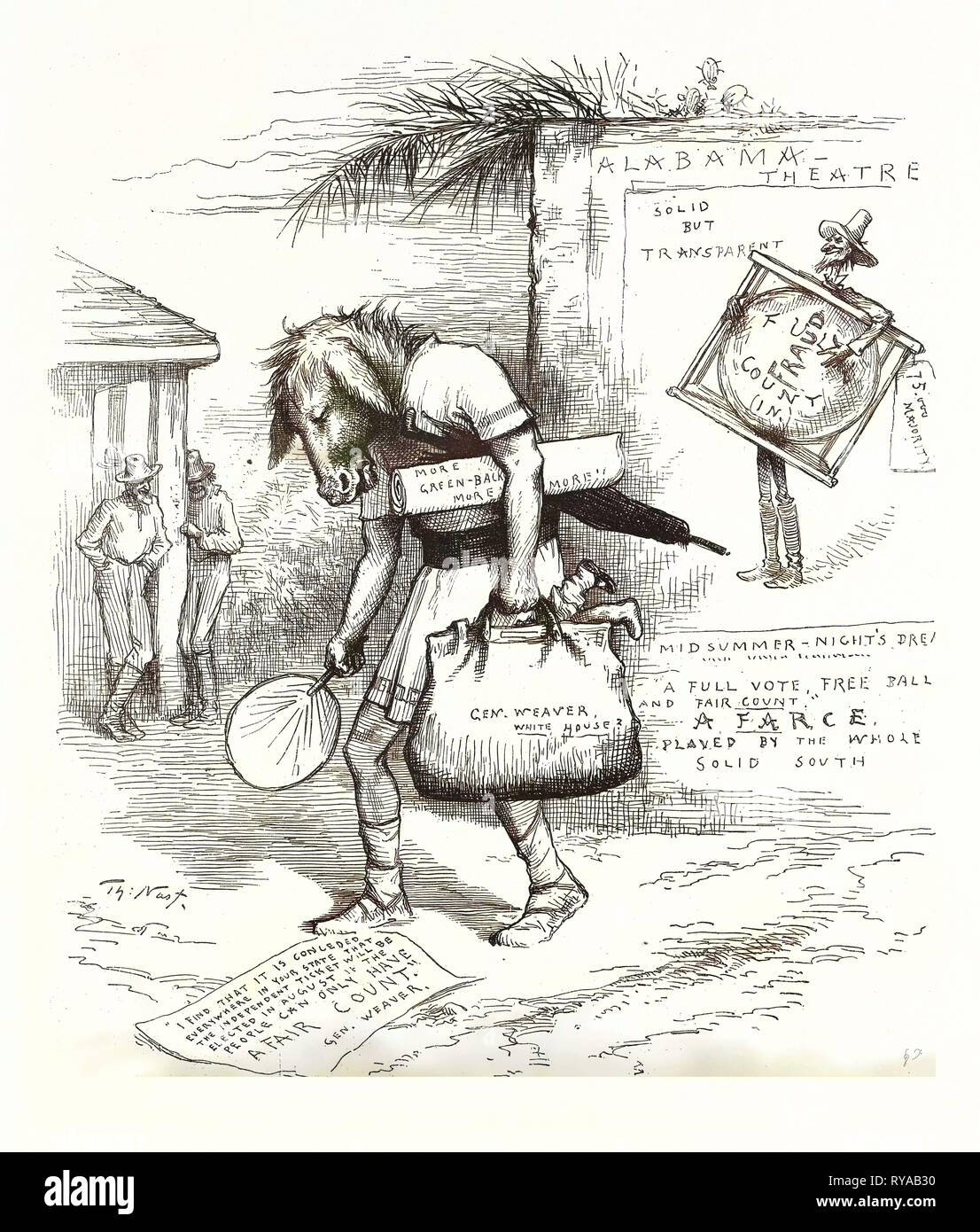 Fool's Besorgung!, Gravur 1880, US, USA Stockfoto