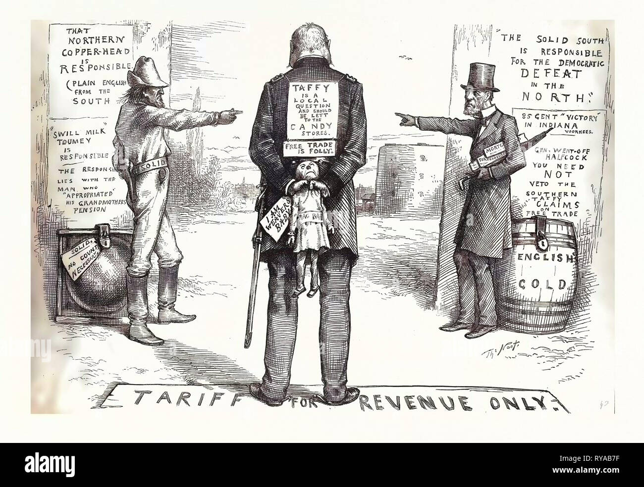 Veränderung ist notwendig", die sich zurückziehen sollte?" Gravur 1880, US, USA, Amerika, Politik, Politik, Politik, Kampagne, patriotischen, US, USA, Amerika, USA, US-amerikanischen, Gravur 1880 Stockfoto