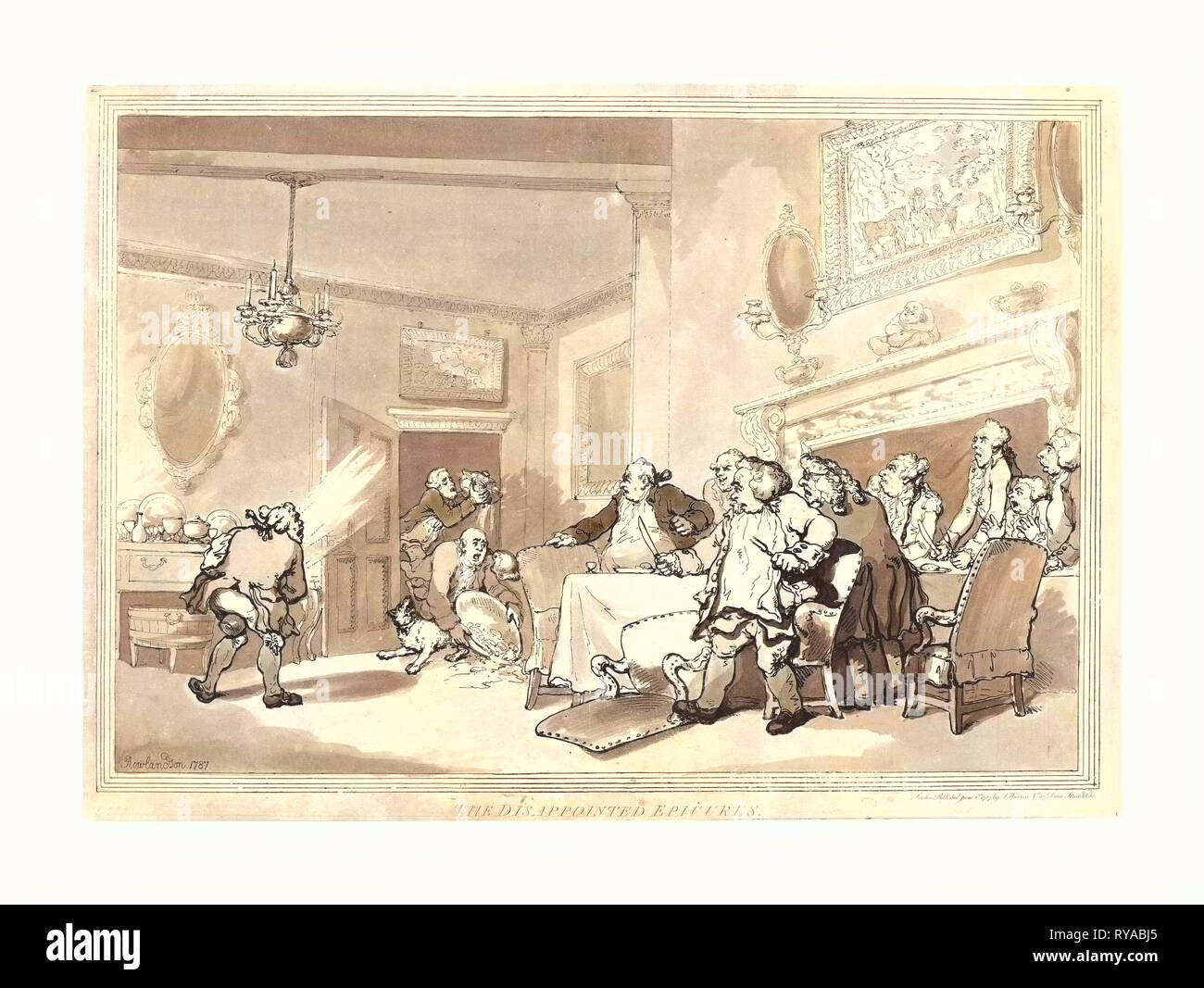 Der enttäuschte Genießer, 1787, Radierung, Hand-Colored Rosenwald Collection Stockfoto Der enttäuschte Genießer, 1787, Radierung, Hand-Colored Rosenwald Collection Stockfoto