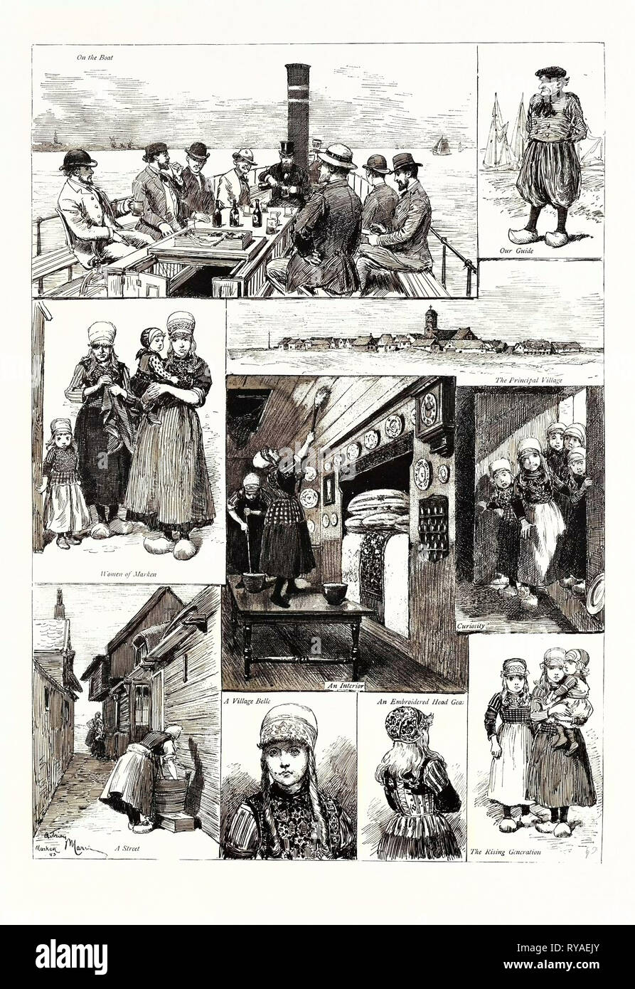 Ein Ausflug auf die Insel Marken, Zuyder Zee, Holland, Niederlande Stockfoto