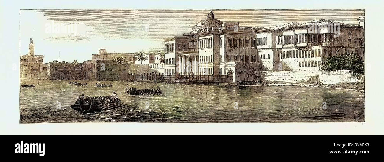 Die Krise in Ägypten: Ras-El-Dose Palace in Alexandria, wo der Khedive und Derwisch Pasha sind jetzt mit Wohnsitz Stockfoto