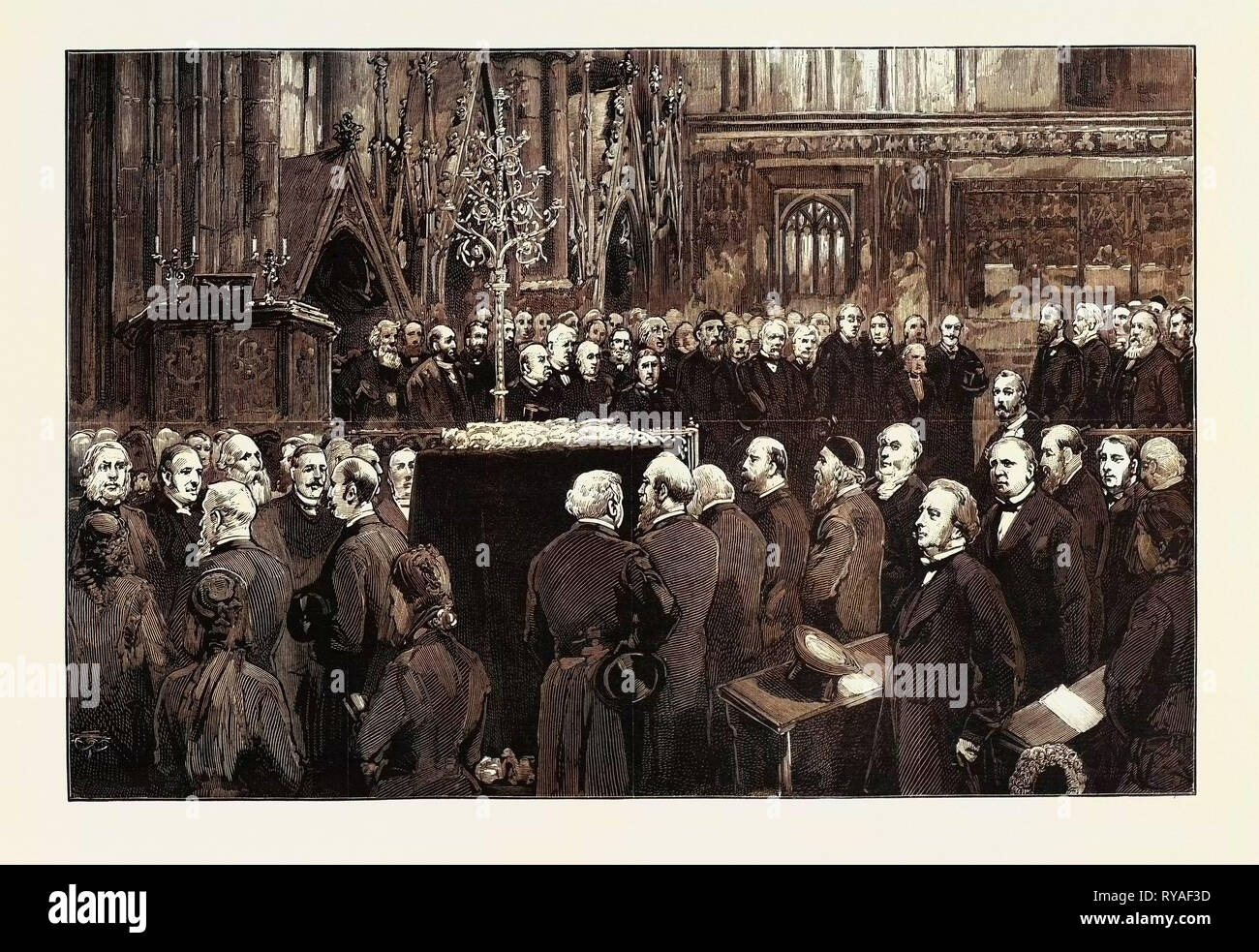 Begräbnis des Verstorbenen Charles Robert Darwin in der Westminster Abbey, London Stockfoto