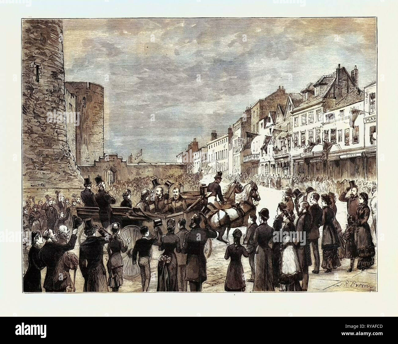 Die Annäherung an den königlichen Ehe: Ankunft der Prinzessin Helen und Prinz Leopold im Windsor Stockfoto