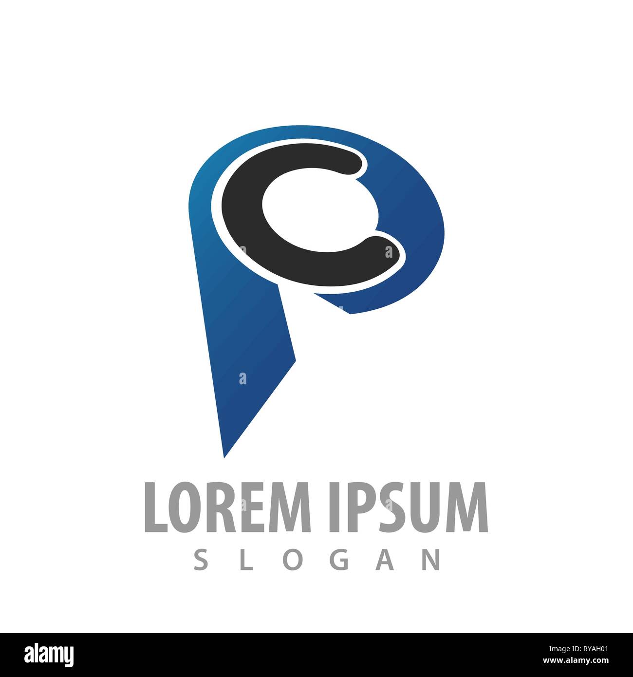 Initial CP PC logo Konzept Design. Symbol grafische Vorlage element Stock Vektor