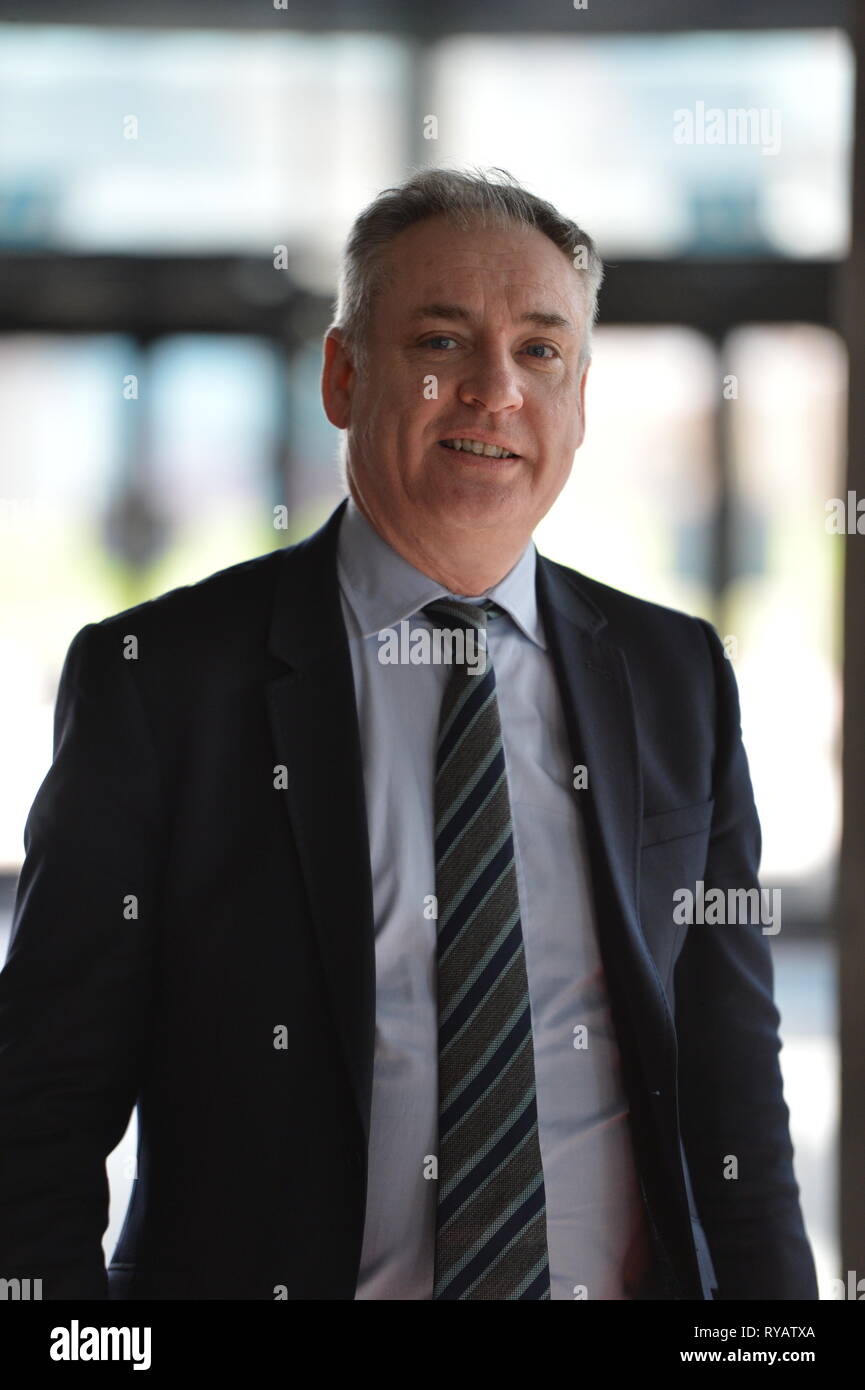 Glasgow, UK. 13. März 2019. Herr Lochhead innerhalb des Glasgow Science Centre gesehen. Mittel für vier Schottlands Science Centern wird während der britischen Wissenschaft Woche verkündet werden. Schottland ist der einzige Teil des Vereinigten Königreichs, wo die Wissenschaft Zentren durch die jährliche Finanzierung unterstützt werden. Credit: Colin Fisher/Alamy leben Nachrichten Stockfoto