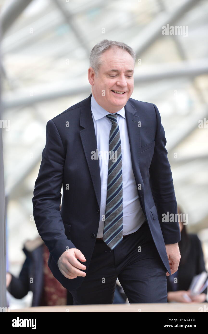 Glasgow, UK. 13. März 2019. Herr Lochhead innerhalb des Glasgow Science Centre gesehen. Mittel für vier Schottlands Science Centern wird während der britischen Wissenschaft Woche verkündet werden. Schottland ist der einzige Teil des Vereinigten Königreichs, wo die Wissenschaft Zentren durch die jährliche Finanzierung unterstützt werden. Credit: Colin Fisher/Alamy leben Nachrichten Stockfoto