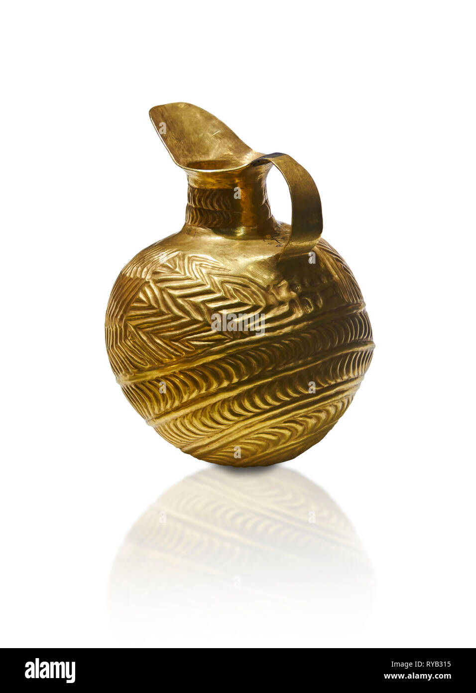 Bronzezeit Hattiergemeinschaft gold Kolben Grab K, möglicherweise eine königliche Grab aus der Bronzezeit (2500 v. Chr. bis 2250 v. Chr.) - alacahoyuk - Museum für Anatolische Zivilisationen, EIN Stockfoto