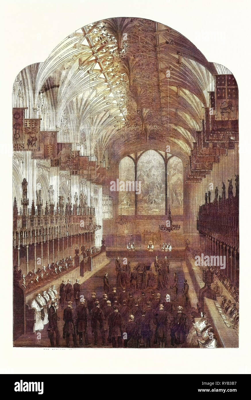 Das Begräbnis des verstorbenen Herzogin von Kent: Der Chor der St. George's Chapel Stockfoto