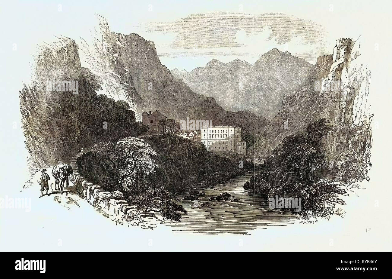 Eaux Chaudes Pyrenäen 1854 Stockfoto