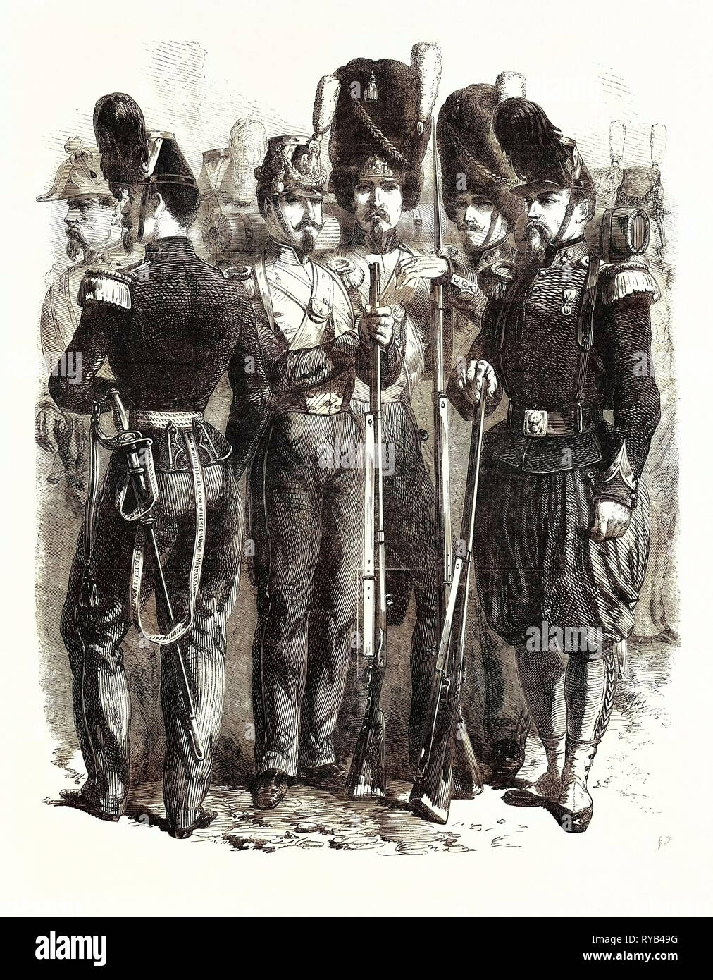 Infanterie der Französischen Kaisergarde 1854 Stockfoto