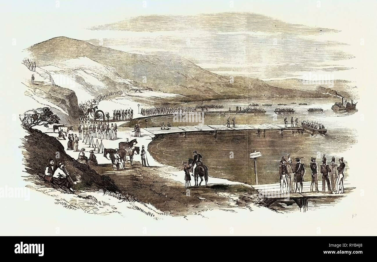 Exbarration der Britischen Truppen (Light Division) in Varna für die Krim 1854 Stockfoto