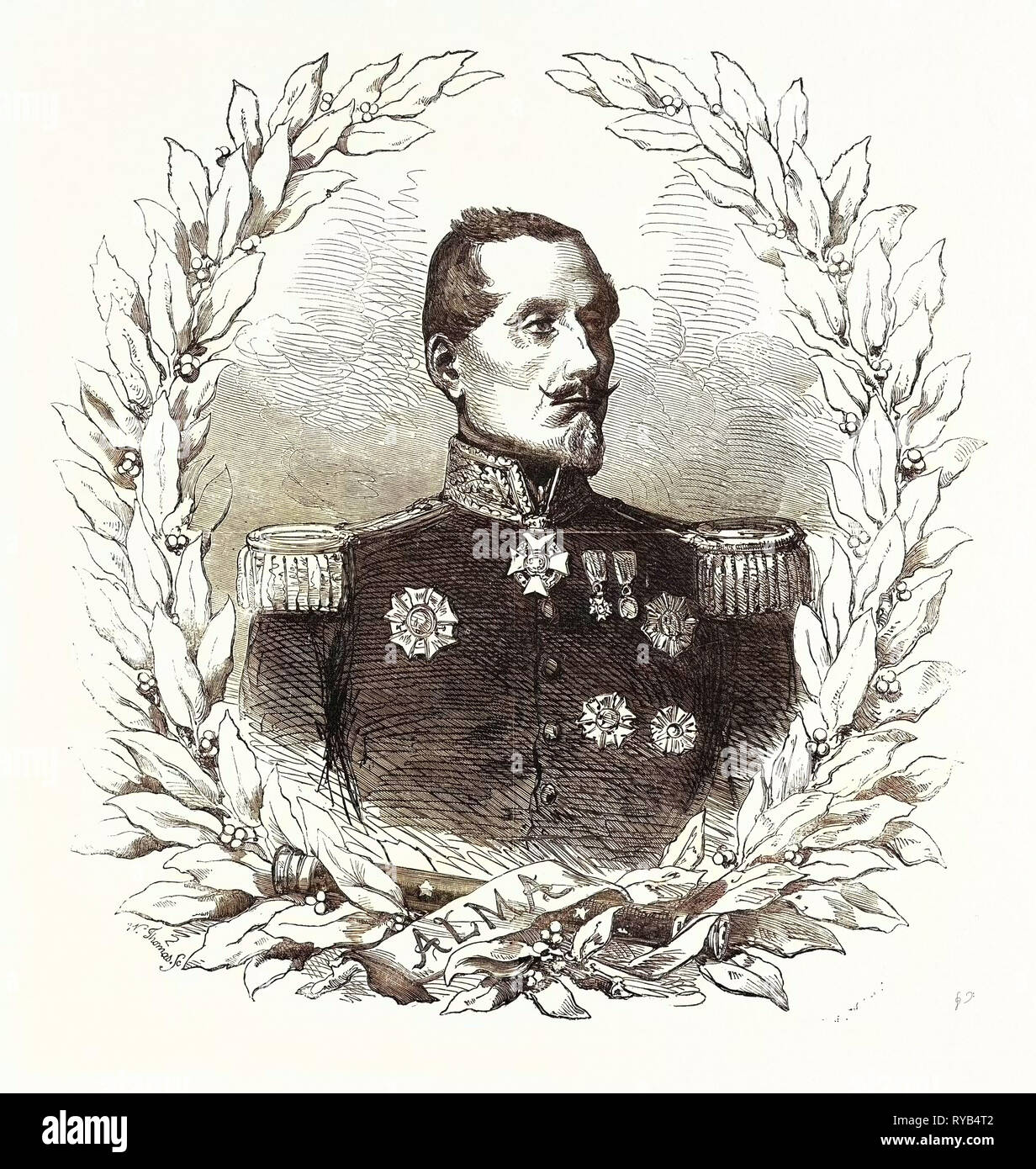 Ende der Marschall St. Arnaud Oberbefehlshaber der alliierten Armeen 1854 Stockfoto