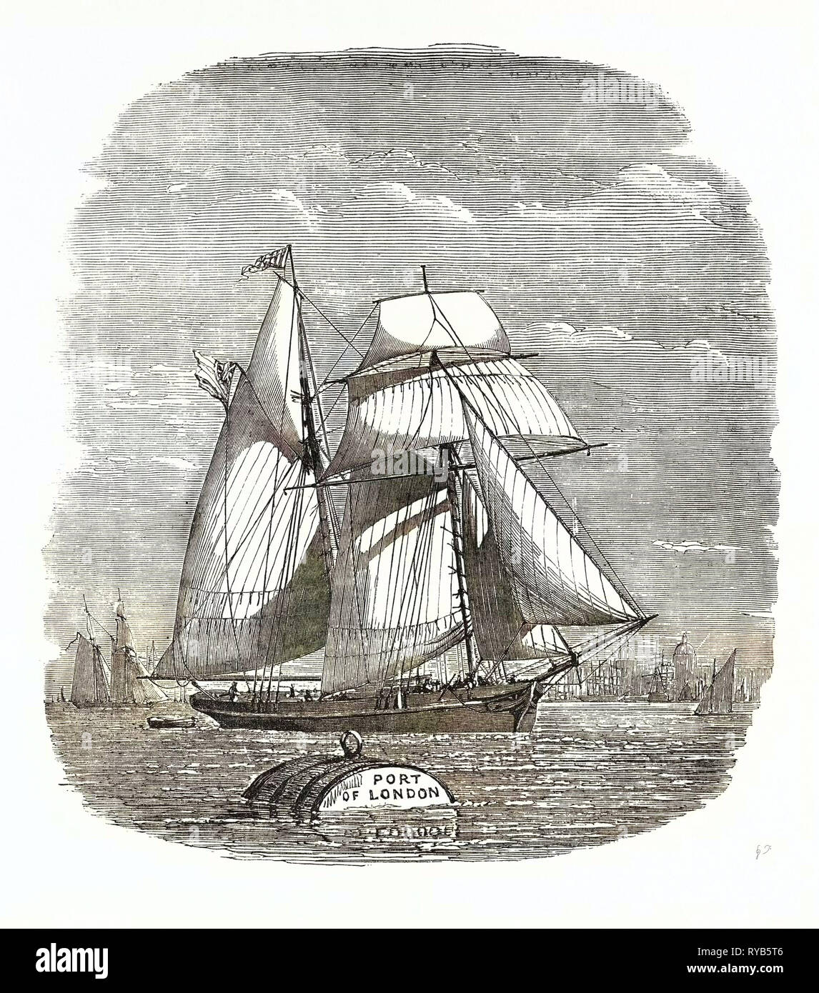 Spanischen Schiff Anreisen mit Weihnachten Obst 1854 Stockfoto