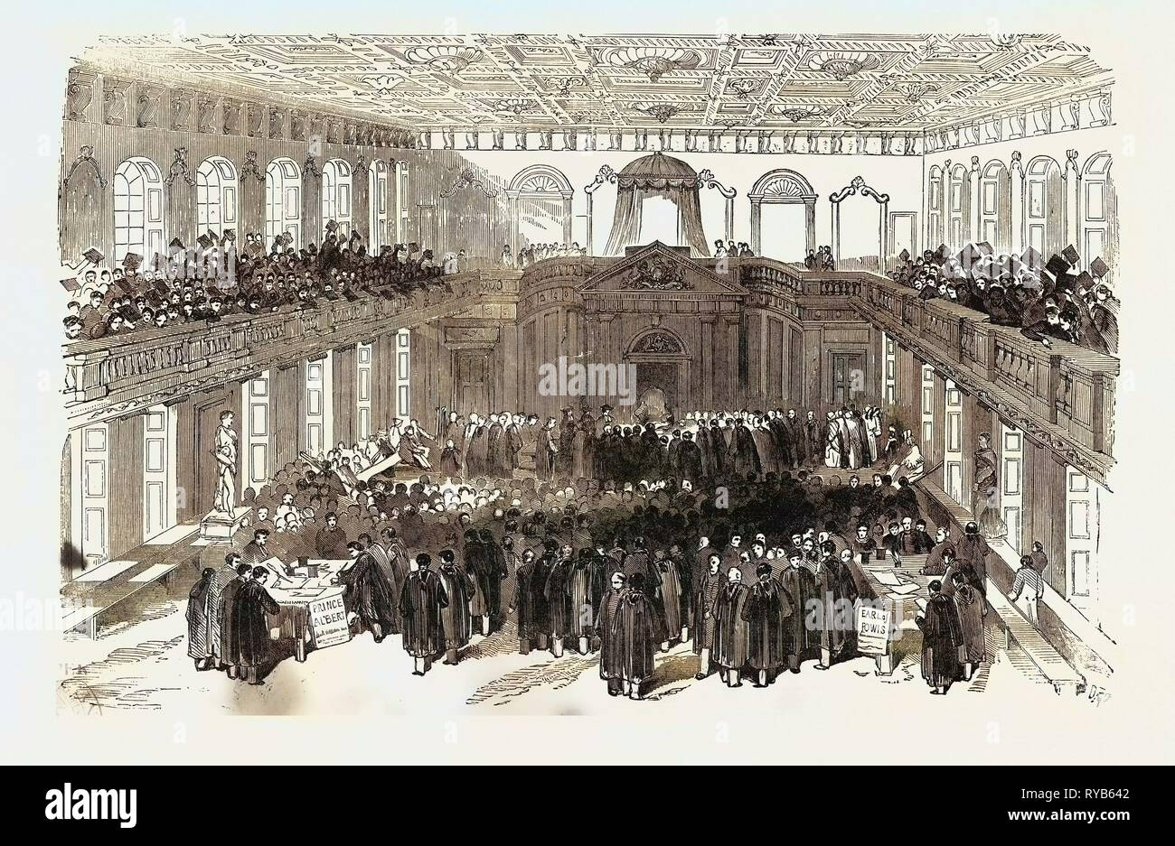 Die Cambridge Bundestagswahl Bundestagswahl: Innenraum des Senats Haus. Die Wahl. Deutschland, 1847 Stockfoto