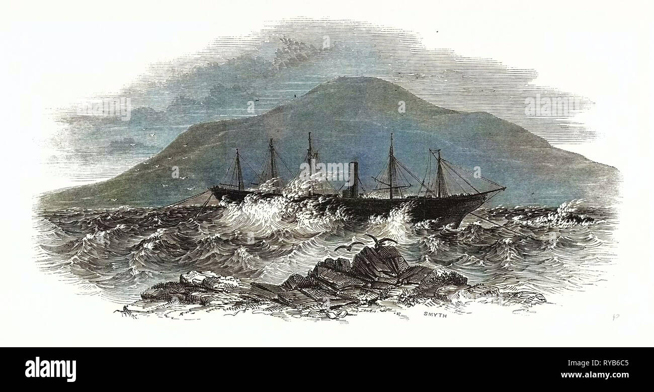 Die 'Großbritannien' Steamship von von der Coast Guard Station, 1846 Stockfoto