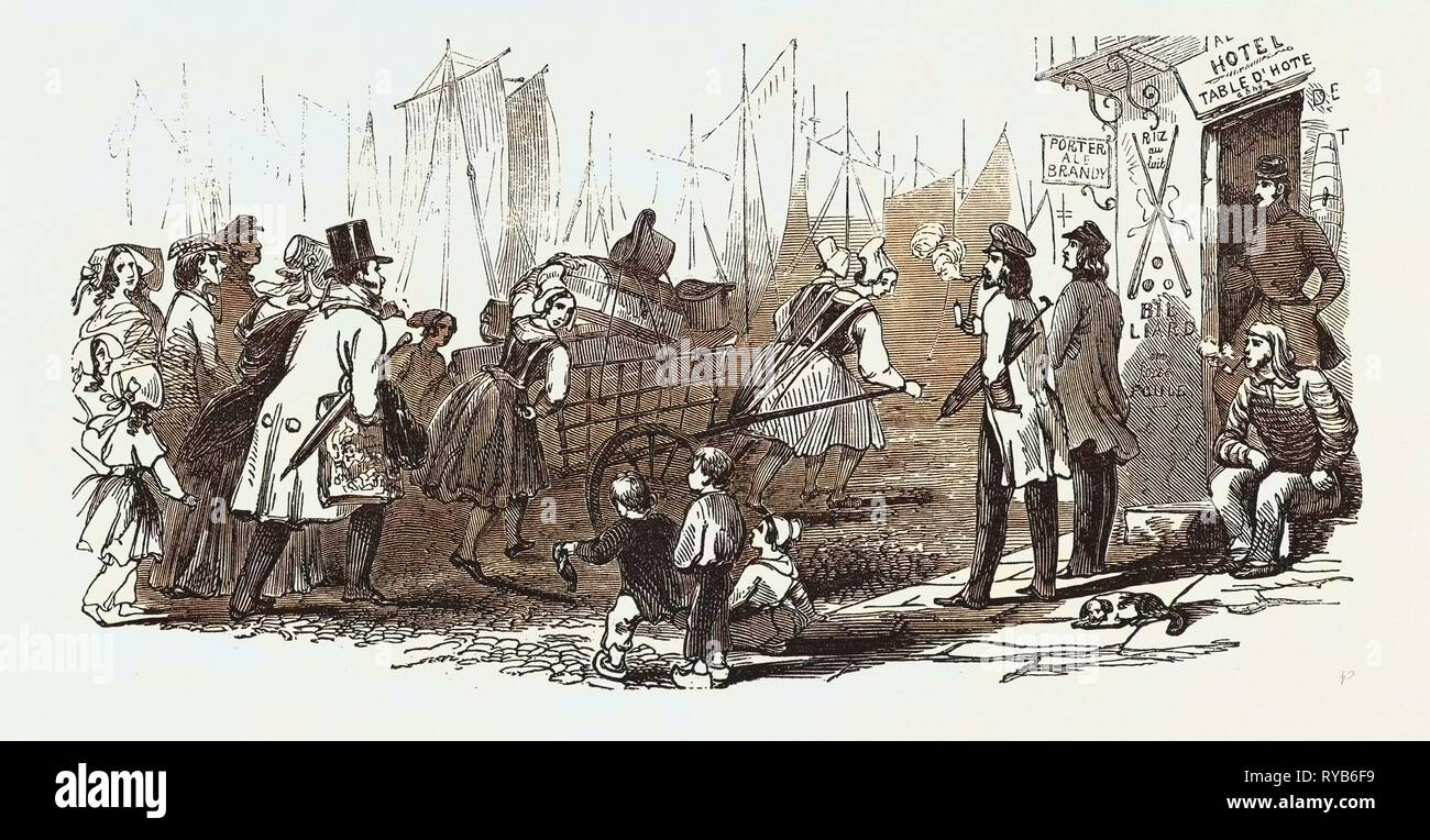 Zum Ende der Saison 1846 aus Paris: Gepäck Träger Stockfoto