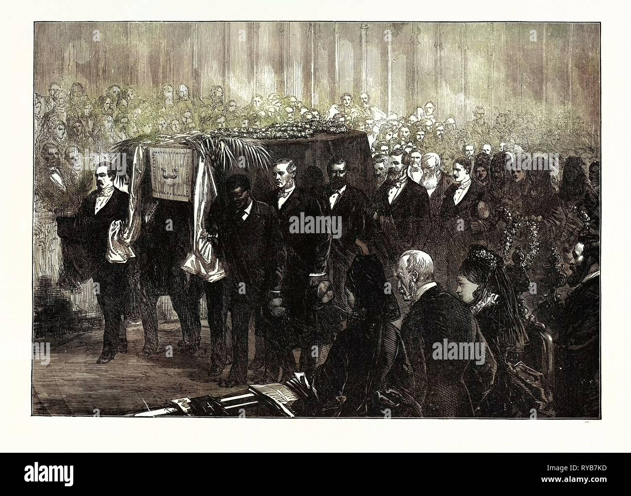 Beerdigung von Dr. Livingstone in der Westminster Abbey, London, UK, 1874 Stockfoto