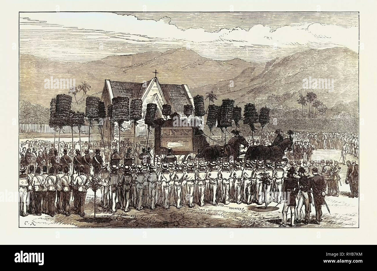 Beerdigung des Königs der Sandwich Inseln, 1874 Stockfoto