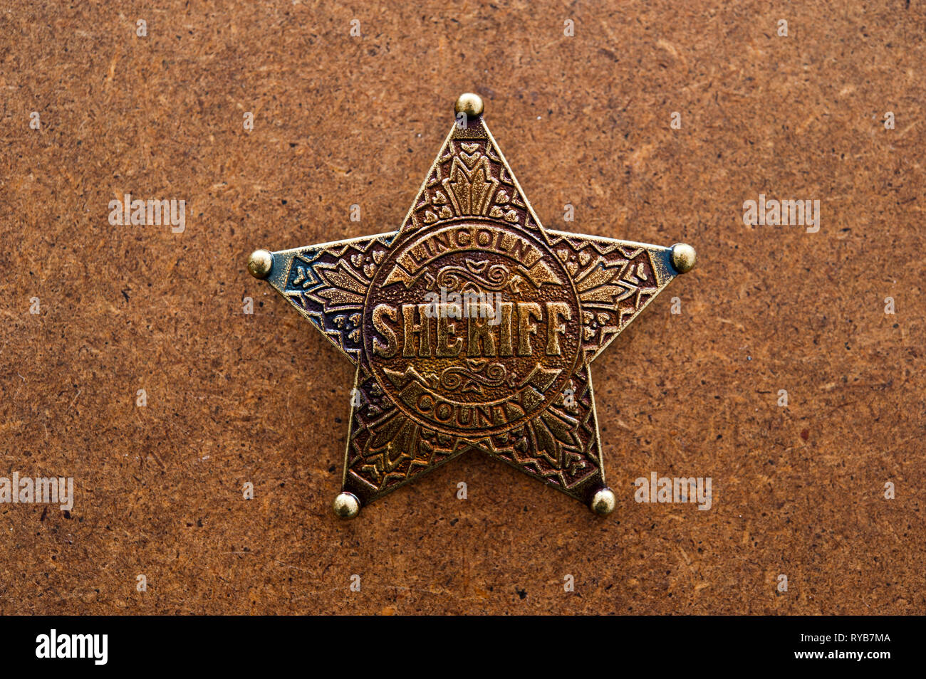 Stern messing Sheriff badge Stockfoto