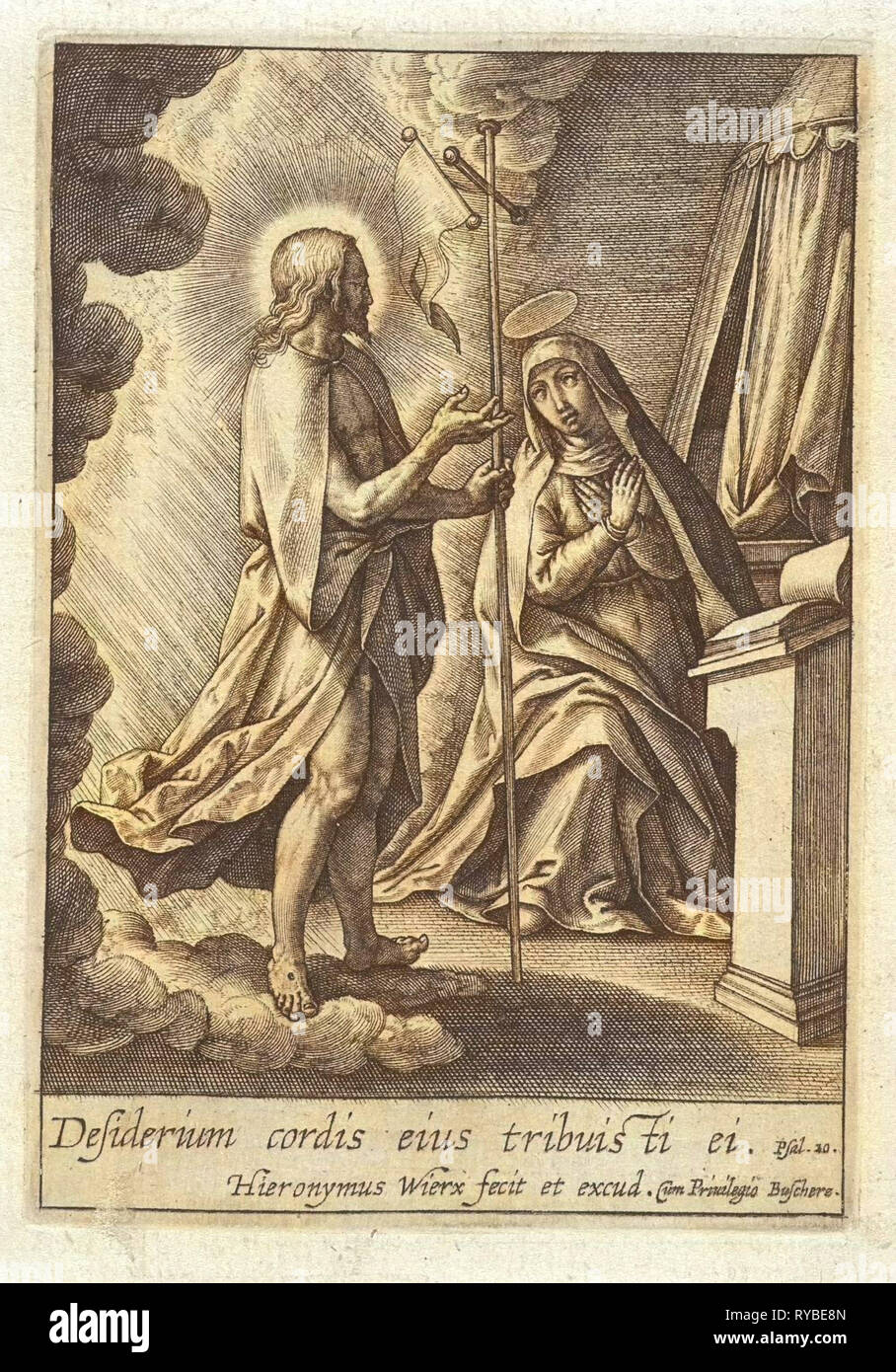 Christus erscheint Maria, Hieronymus Wierix, 1563 - vor 1619 Stockfoto