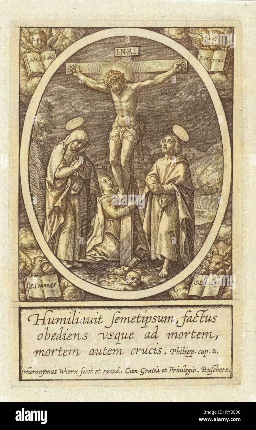 Kreuzigung Christi, Hieronymus Wierix, 1563 - vor 1619 Stockfoto