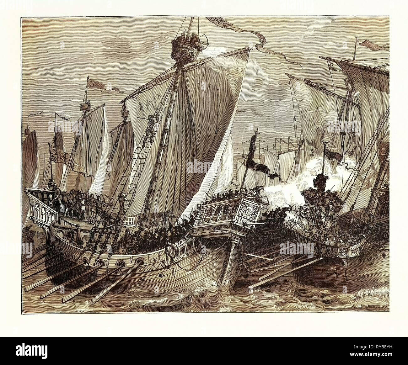 Die Niederlage der französischen Flotte im Englischen Kanal Stockfoto