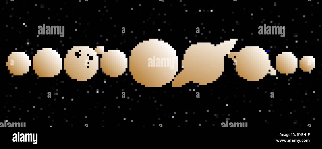 Sammlung von Planeten im Sonnensystem. Gravur Stil. Vintage elegante Wissenschaft eingestellt. Heilige Geometrie, Magie, esoterischen Philosophien, Tattoo, Kunst Stock Vektor