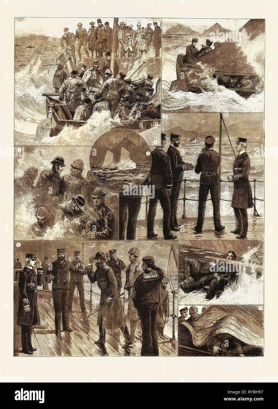 Die Naval Manöver: Erfahrungen einer Reise nach Shore im rauhen Wetter: 1. Die Rückkehr von der Küste, wer zuerst kommt, mahlt zuerst. 2. Heften. 3. Recht genug, wenn sie durch ein Teleskop, zwei Meilen von Vignettierten. 4. Wenn wir Kentern, alter Mann, Sie haben keine Chance in der Ulster, wissen Sie. 5. Beobachten vom Schiff, herzlichen Glückwunsch Nicht an Land gegangen. 6. Einige Offiziere verschieben Dressing für Abendessen zu empfangen uns, einen Zarten Aufmerksamkeit, mit der wir verzichten könnte, wie Wir präsentieren eine sehr Ankunft in Folkestone Aussehen. 7. Sitzung nach Lee mit ein wenig Wasser im Boot. 8. Auch eher schlecht, wenn Stockfoto