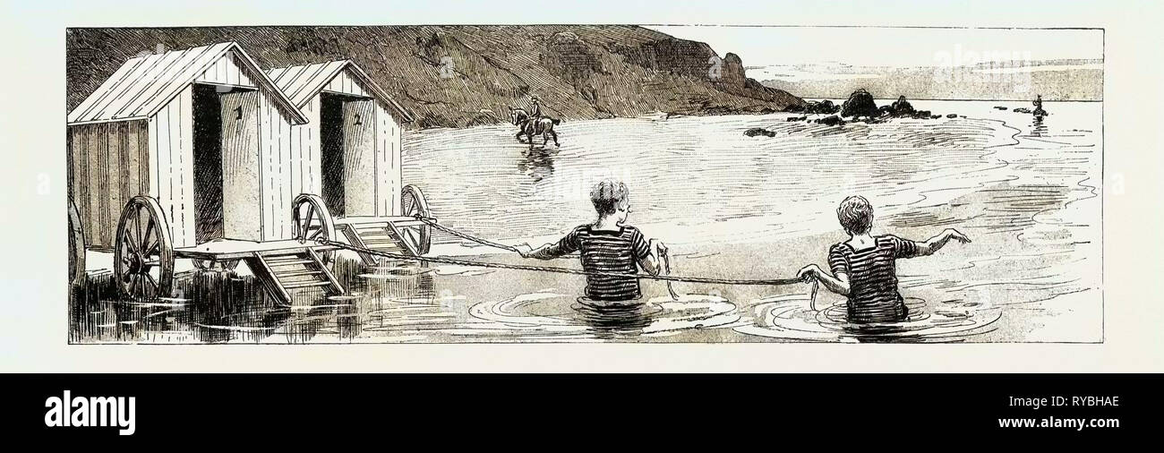 Eine Geschichte über das Meer: Die Zeit und die Flut warten, denn kein Mensch, auch nicht für die messe Miss Jones, 1890 Gravur Stockfoto