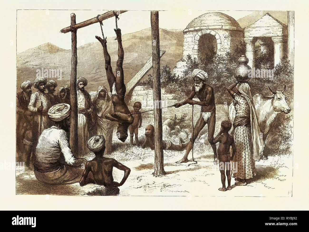 Betet für Regen im Norden Indiens: eine hinduistische Fakir Aufrufen der Götter Stockfoto