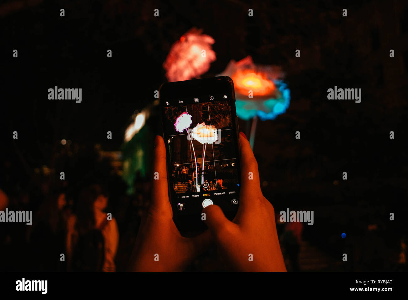 Die nacht Foto mit iPhone Stockfoto