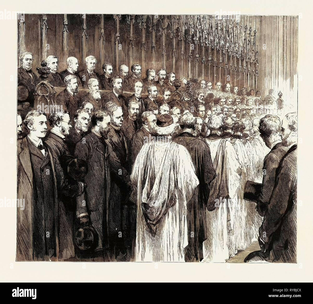 Das Begräbnis des Verstorbenen rechts Hon. W.H. Smith: Die Trauerfeier in Westminster Abbey, die Prozession der Priester Stockfoto