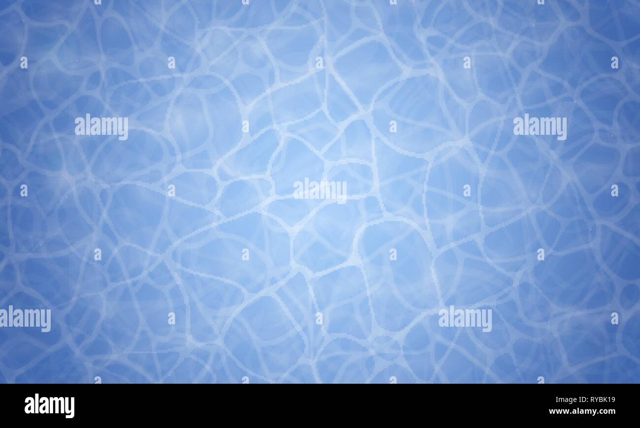 Sommer Hintergrund. Struktur der Wasseroberfläche. Das Wasser im Pool. Ansicht von oben. Vector Illustration Natur Hintergrund Stock Vektor