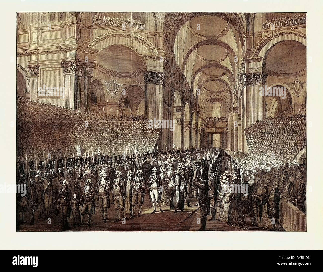 April 23, 1789: König Georg III. Besuch der St. Paul's nach seiner Genesung Stockfoto