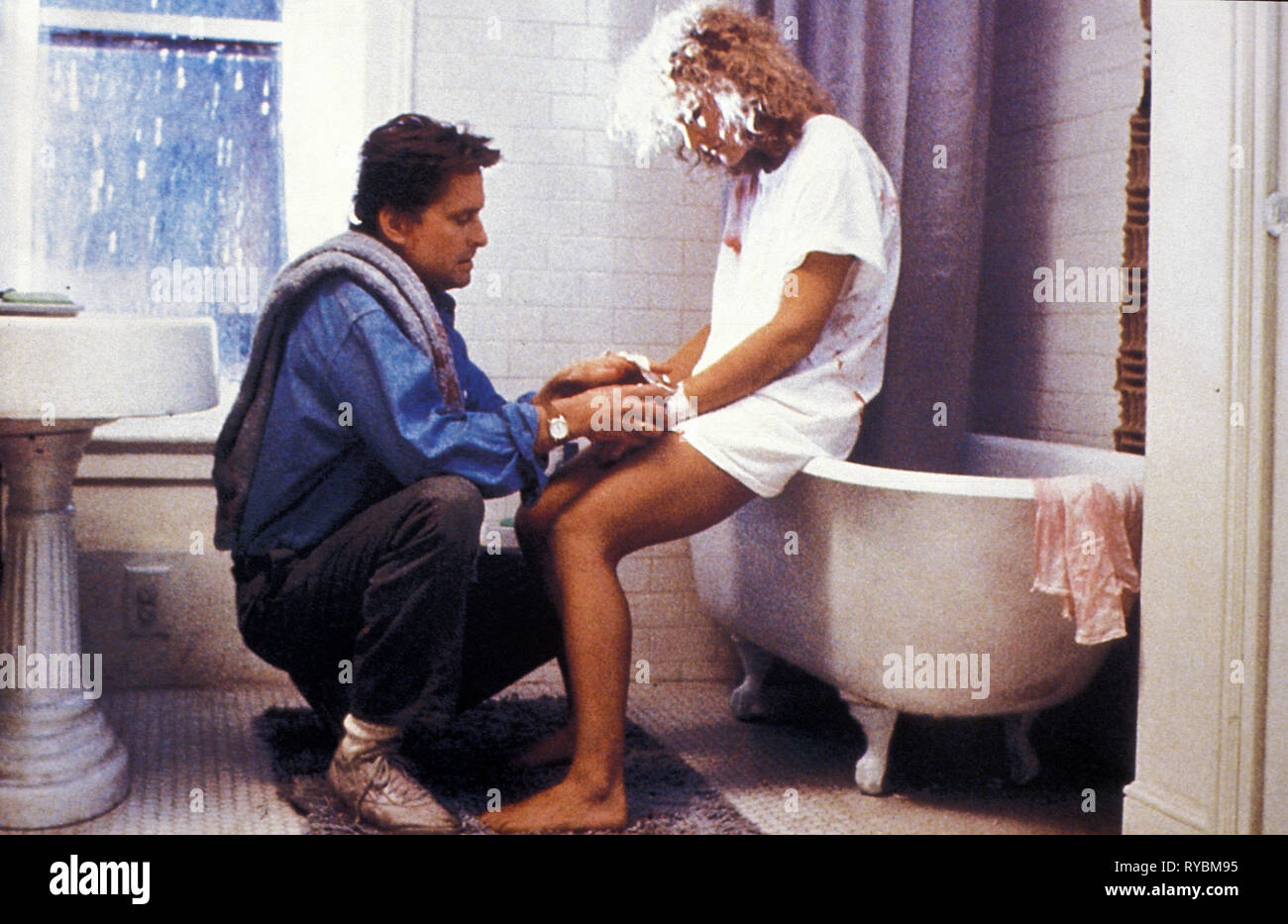 MICHAEL DOUGLAS, Glenn Close, Fatal Attraction, 1987 Stockfoto