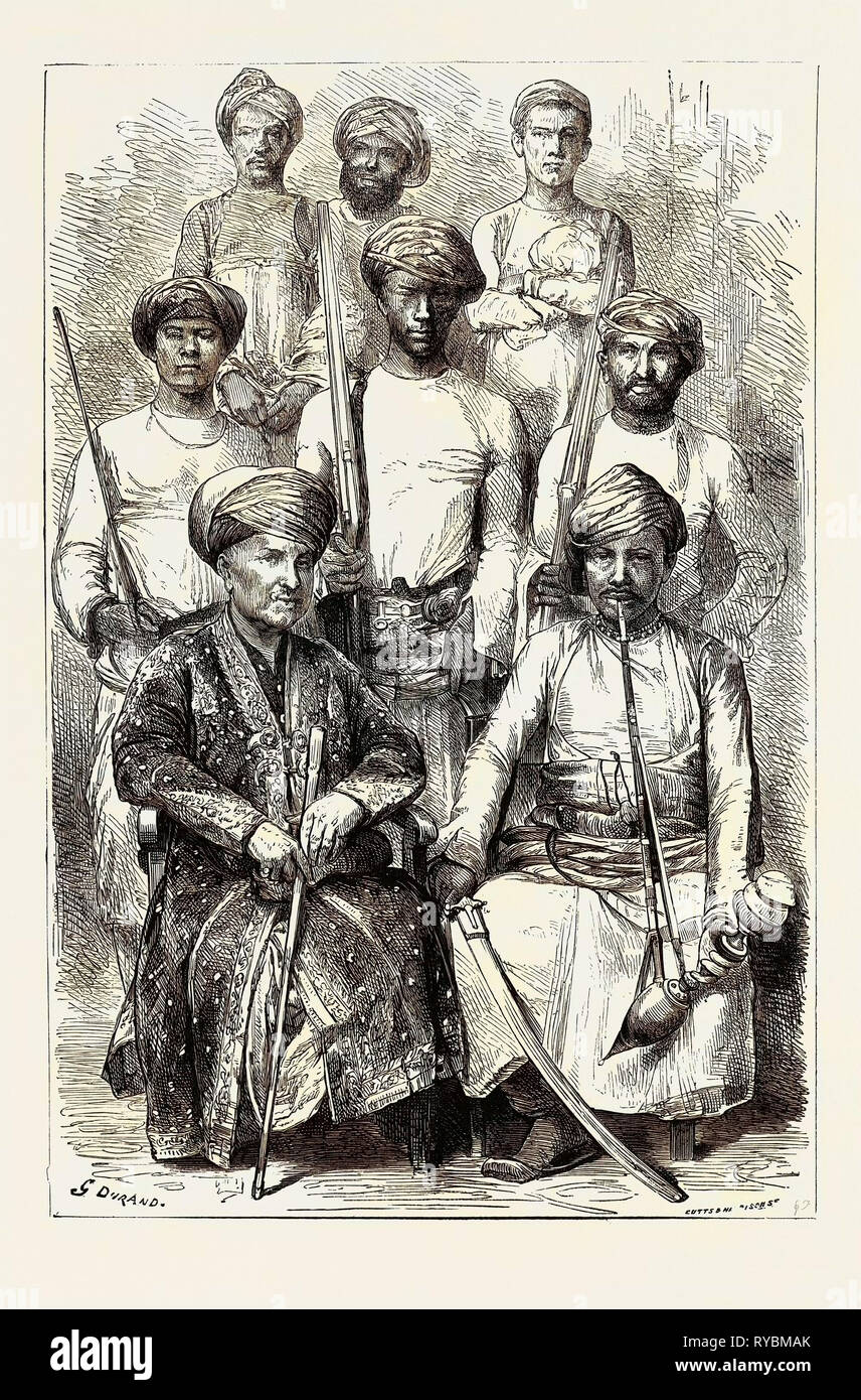 Der Nawab von Junagadh, K.G., C.S.I., und seinen Hof Stockfoto