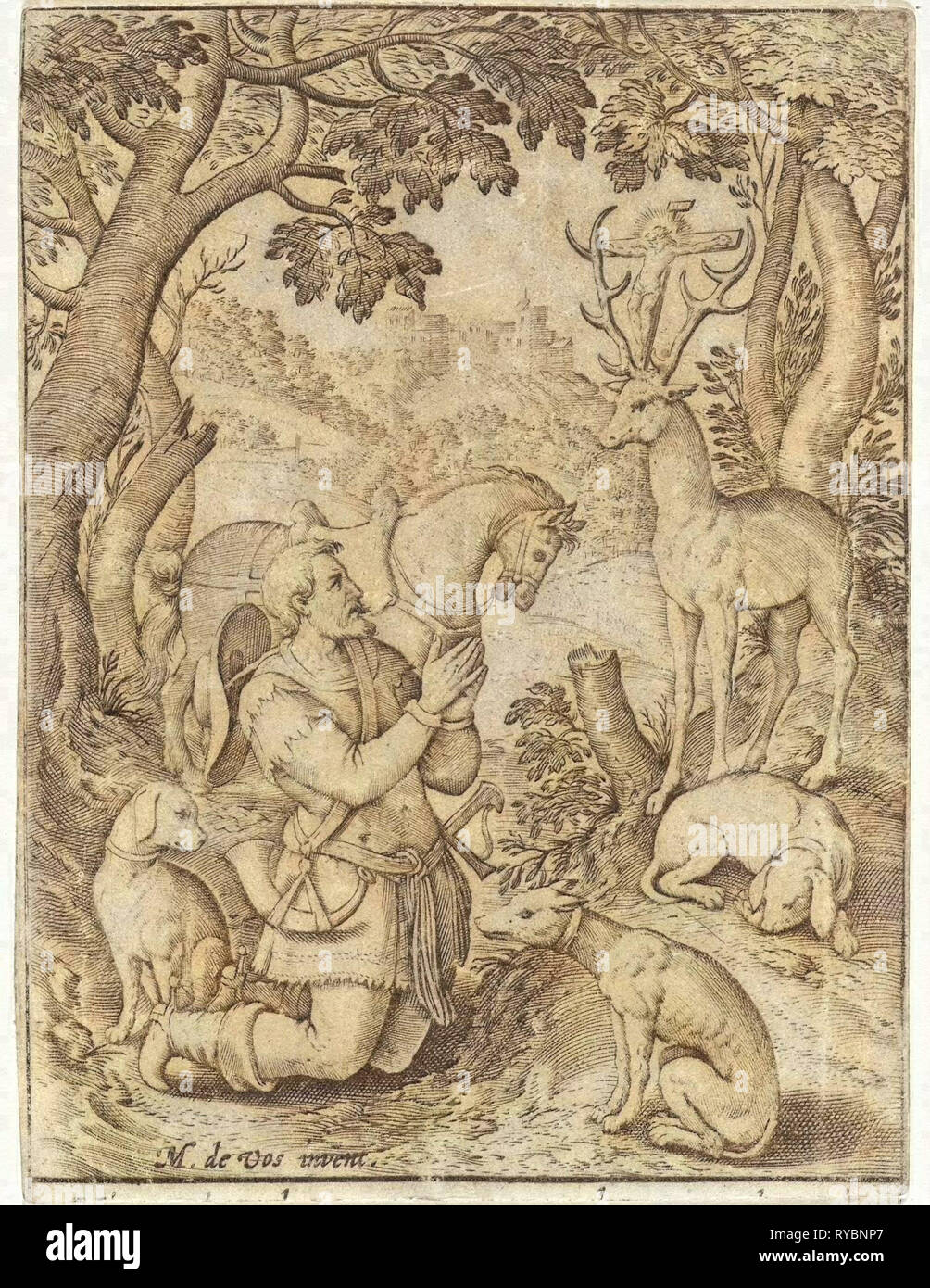 Umwandlung von H Hubertus, Hieronymus Wierix, 1563 - vor 1619 Stockfoto