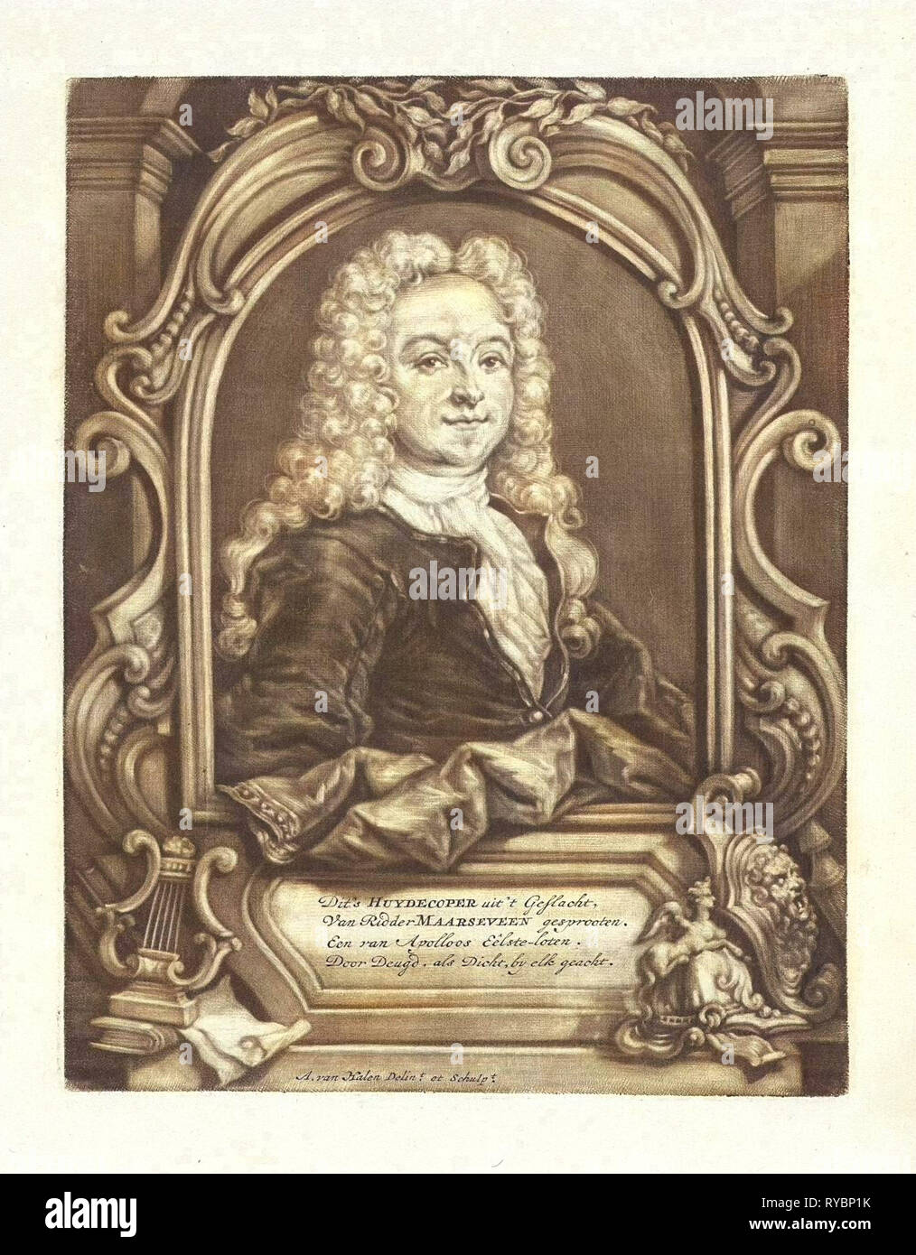 Porträt von Balthazar Huydecoper, Arnoud van Halen, 1715-1732 Stockfoto