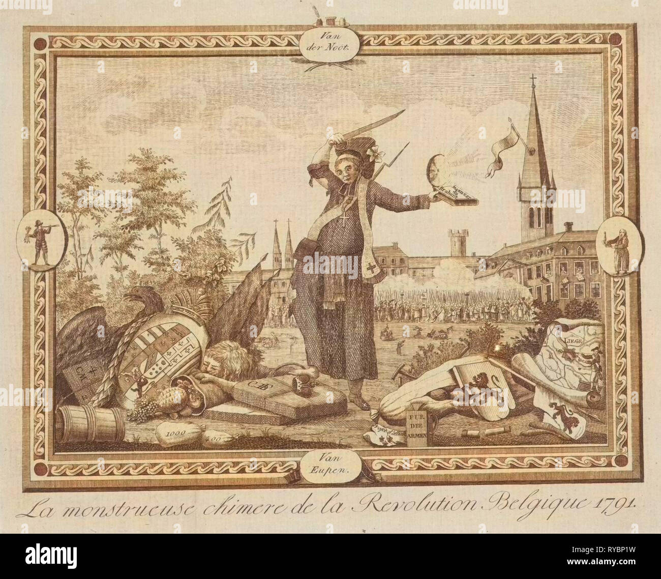 Allegorie der Brabanter Revolution, 1791, anonym, 1790-1791 Stockfoto