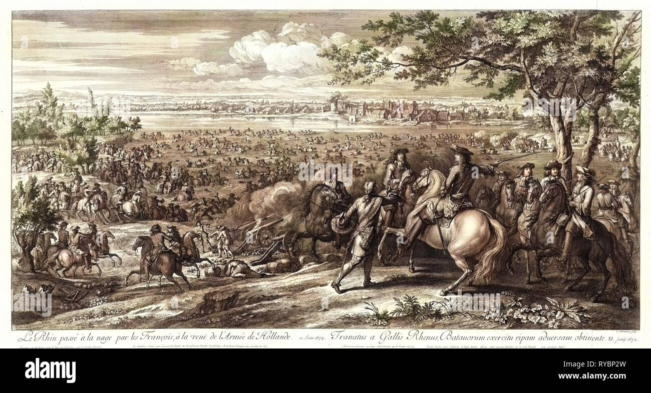 Die französischen Truppen überqueren den Rhein bei Lobith, 1672, van