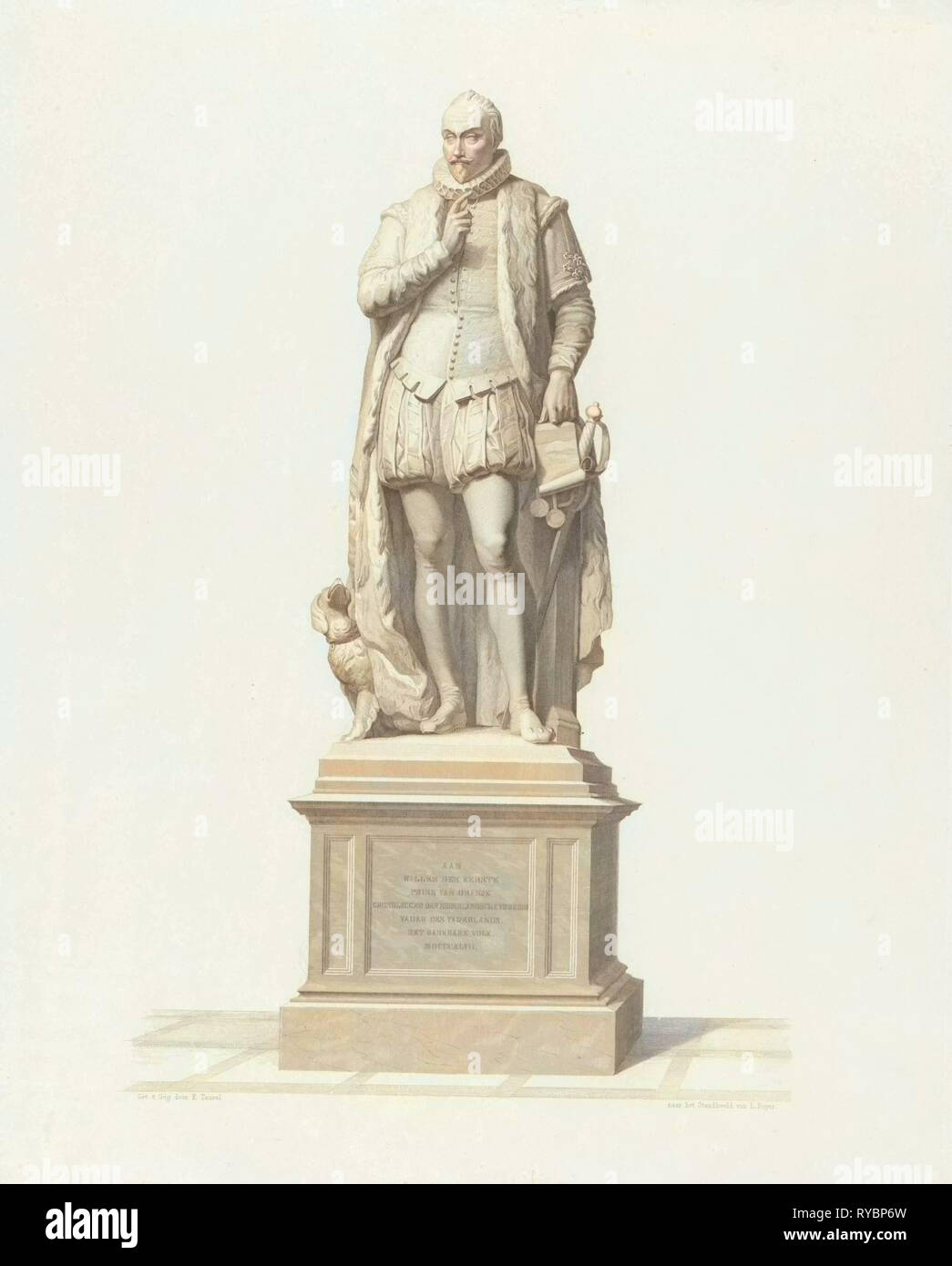 Statue von Prinz William ich auf dem Platz in den Haag, die Niederlande, Edouard Taurel, 1847-1892 Stockfoto