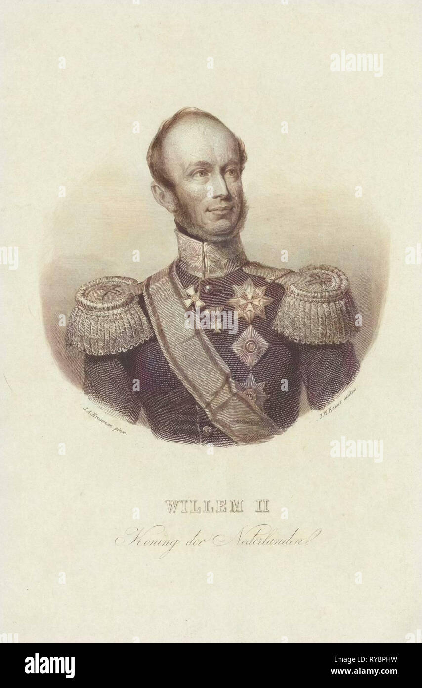 Porträt von William II, König der Niederlande, Johann Wilhelm Kaiser (I), 1840-1900 Stockfoto