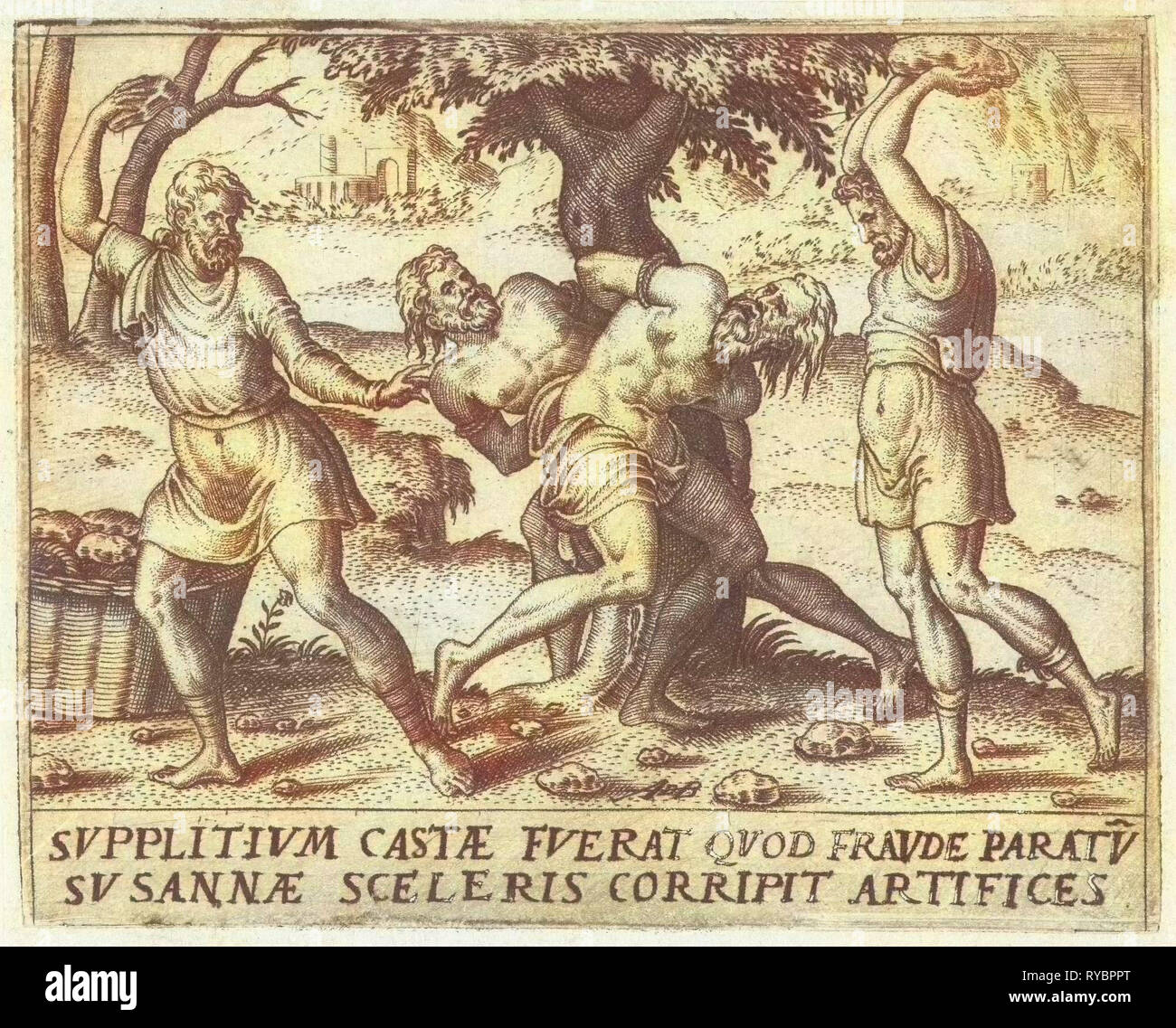 Steinigung von den ältesten, Abraham de Bruyn, 1570 Stockfoto